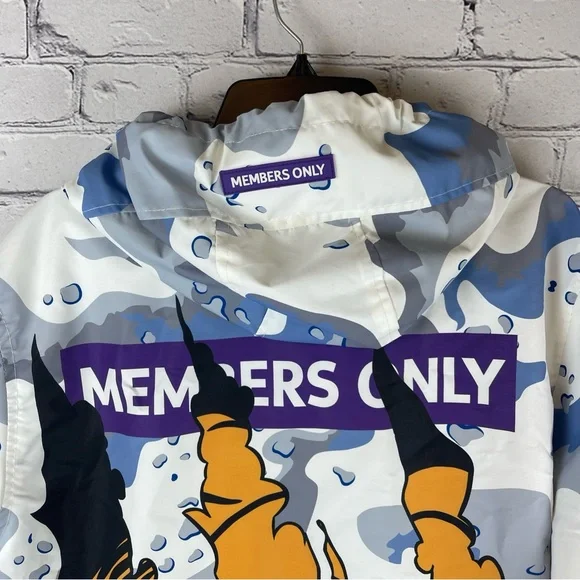 Garfield Members Only Windbreaker Jacket Mens Large Multicolor Nickelodeon Odie - Picture 6 of 9